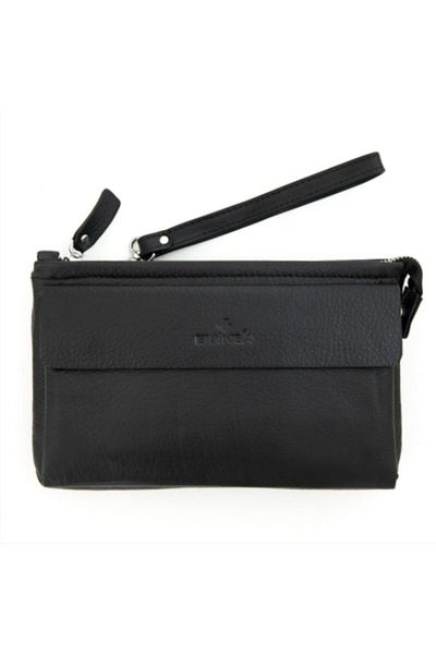 Eminsa Black Leather Clutch Wallet, Bag