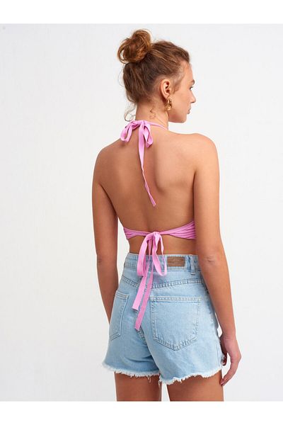 Dilvin 1011 Hátsó csipke kötöttáru Bustier-rózsaszín