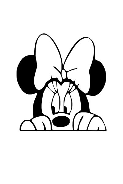Dijitonline Minnie Mouse Sticker - Oto Sticker - Araba Sticker - 15x14cm