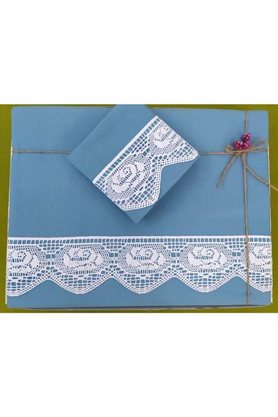 Çeyiz Bahçesi Set cuvertură dublă Dantelli Dowry Petrol Green