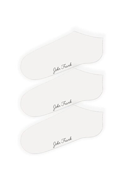 John Frank Women Üçlü Kısa Çorap Beyaz