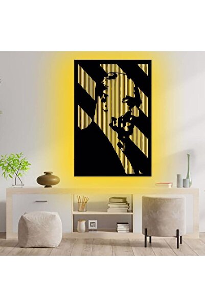 Genel Markalar Atatürk Ledli Duvar Süsü Mdf Tablo Duvar Aksesuarı Ahşap Tablo