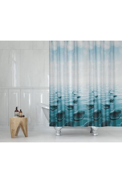 Zethome Perdeaua de dus pentru baie 5075 cu o singura aripa 1x180x200 perdea pentru cabină de duș cu inel cadou