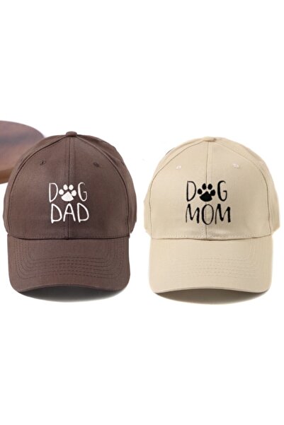 ŞapkaMania Унісекс Kahve Bej Dog Dad & Dog Mom 2'li Kep Set