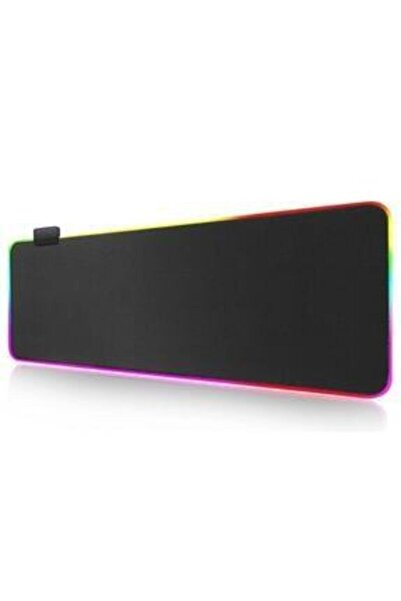SNEXPRES Siyah Işıklı Gaming Oyuncu Mousepad 70x30 Cm + Işıklı Klavye Mouse Seti