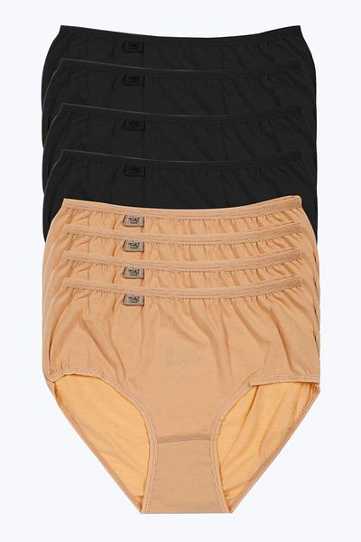 Tutku Chiloți bato cu talie înaltă, din bumbac, lycra, 8-pachet, negru-brun