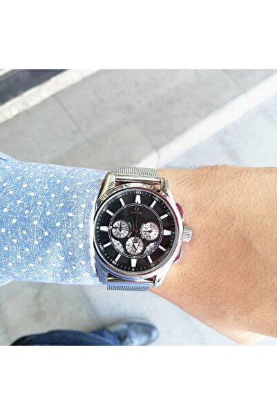 Favori Hasır Çelik Erkek Fonksiyonlu Kol Saati