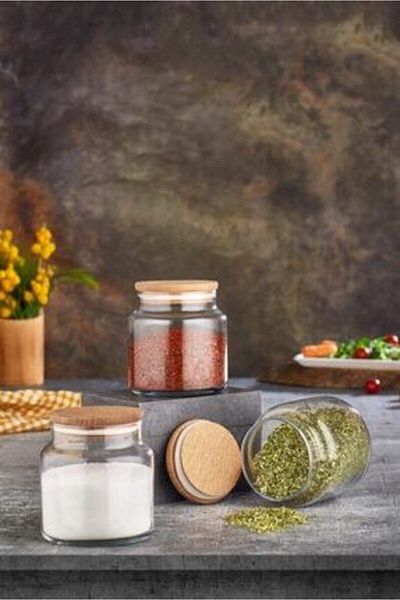 FBZhome Set of 3 500 Ml Jars Spice Rack Vacuum Storage Jar