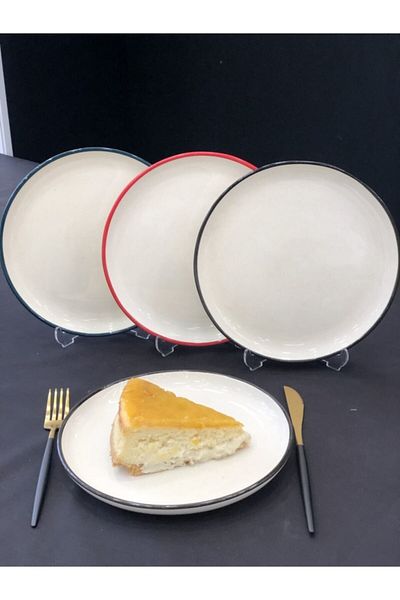 MeGgDecor Megg Line Petrol Green 21 Cm 6-Piece Cake Plate