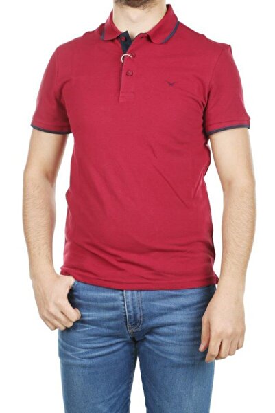 Cazador Erkek Bordo Polo Yaka Çizgili T-shırt