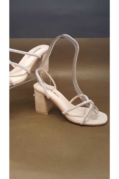 KRISTE BELL Women's Beige Heeled Slippers