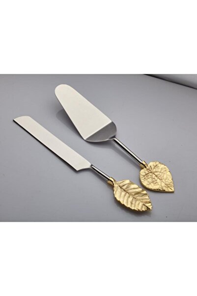 LAMEDORE Foren Yaprak Desenli Gold Kek Seti 2 Li 1qe-7128cg