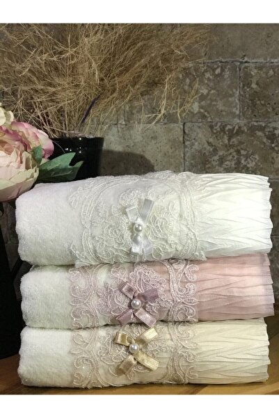 ErneHome Fiyonk Güpürlü Havlu 3'lü 50x90 cm