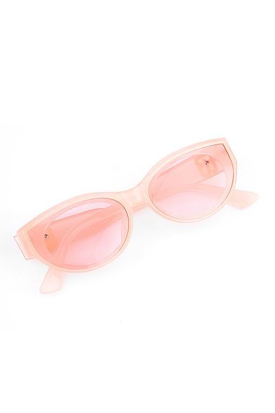 Angel Eyes Pink Matte Glass Transparent Pink Geometric Bone Frame Women Sunglasses