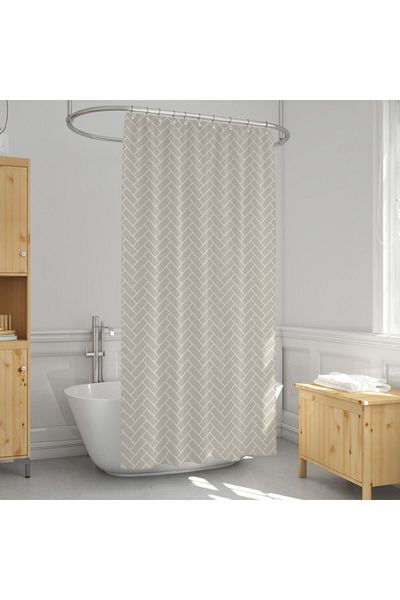 Evdy Σετ Κουρτίνα Πλυντηρίου Ντους 2x100x200cm 1620 Σκούρο Μπεζ