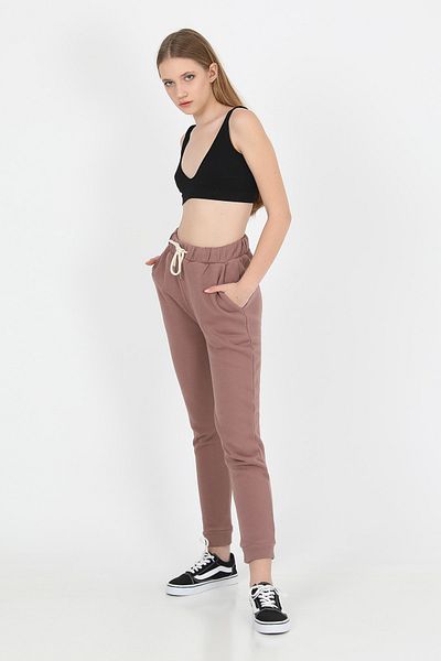 John Frank Puffy γυναικείο παντελόνι Dusty Rose Jogger