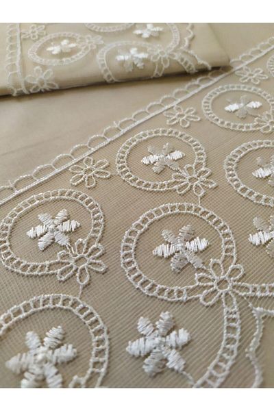 Çeyiz Bahçesi Комплект двоен юрган Narcissus French Guipure Dowry Cappuccino