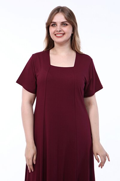 SENTEX Rochie cu guler pătrat