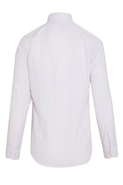 Hatemoğlu Πλακάκι Slim Fit εμπριμέ 100% βαμβακερό γιακά με μακρυμάνικο πουκάμισο