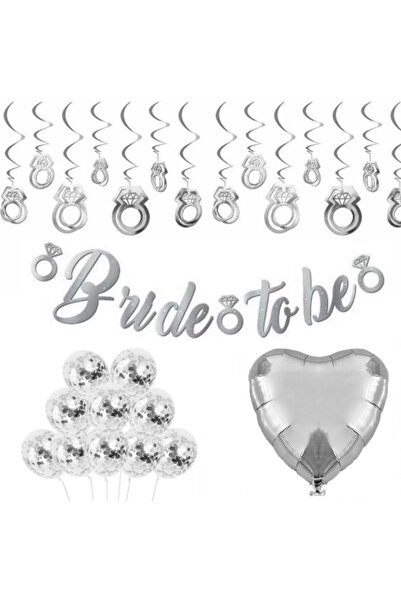 parti sürprizi Gümüş Bride To Be Set
