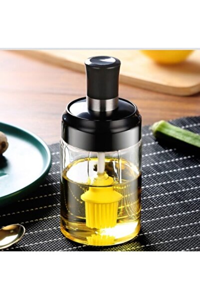 Kalbelek Pratik Slikon Fırçalı Sosluk Mutfak Fırçası Yağ Fırçası 250 ml Cam K...
