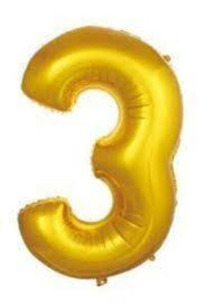 Dipak بالون فويل أرقام ذهبي 3 40 سم (16 بوصة) ذهبي 16 بوصة 3