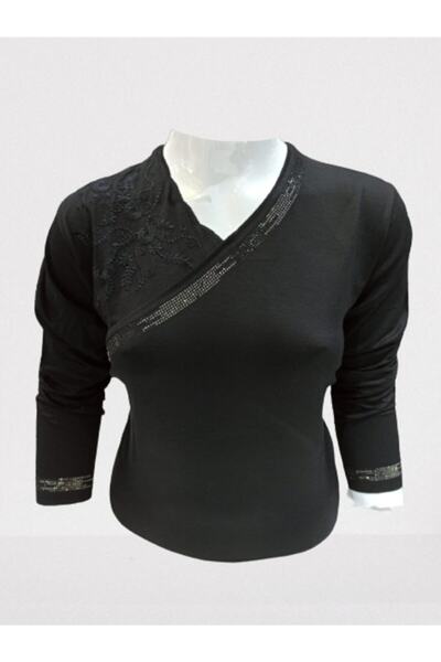 Nacar Kadın Siyah  Rahat Kesim Penye