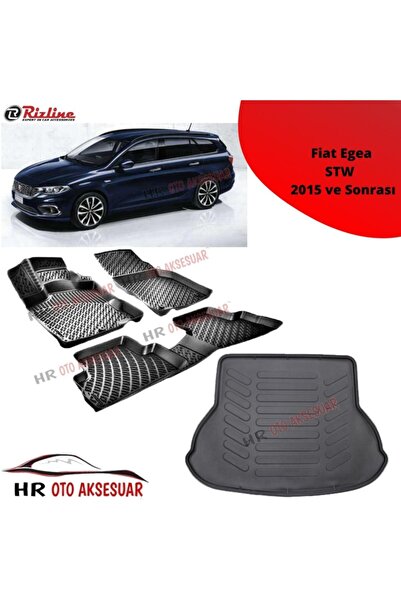 Rizline Hroto Fiat Egea Sw Üst Bagaj 2015 Sonrası 3d Havuzlu Paspas + Bagaj H...
