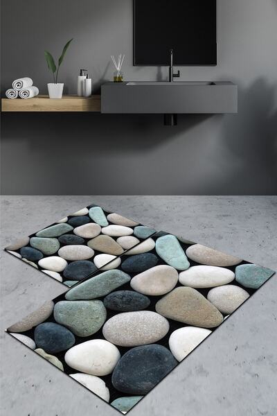 Resmiro Kaymaz-dot-taban-yikanabilir-paspas (50x60 Cm - 60x100 Cm) 2' Li