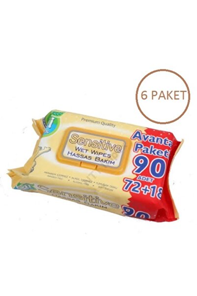 Bii Wipes Sensitive 90'lı Islak Havlu 6 Lı Paket