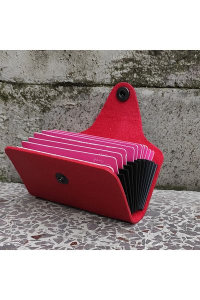 Kemer Dünyası 10 Compartment Women's Red Credit Card Holder
