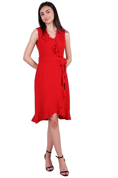 SpringStore Rochie de seara cu volan fara maneci