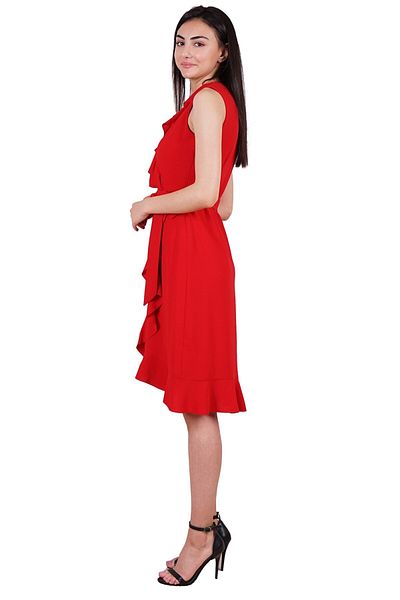 SpringStore Rochie de seara cu volan fara maneci