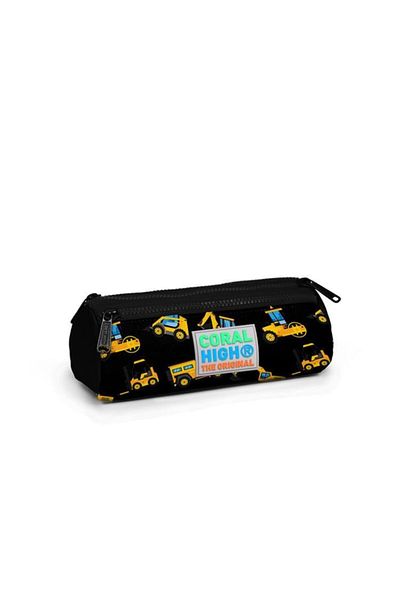 Coral High Τσάντα μολυβιού Coral High 22328 Black Dozer με μοτίβο τριών διαμερισμάτων
