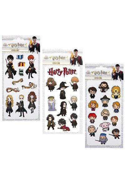 Genel Markalar Sticker 3'lü Set Harry Potter Lisanslı Etiket Özel Tasarım