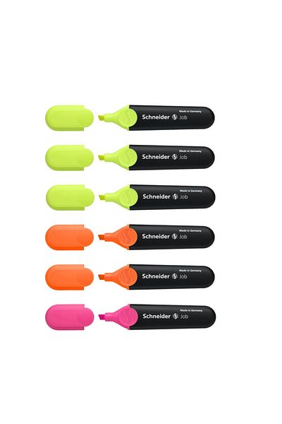 SCHNEIDER Highlighter 150 Highlighter Vibrant Colors 3 Yellow 2 Orange 1 Pink