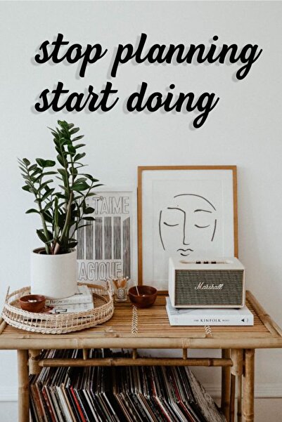 HTS TASARIM Stop Planning Start Doing Ahşap Duvar Yazısı Motto