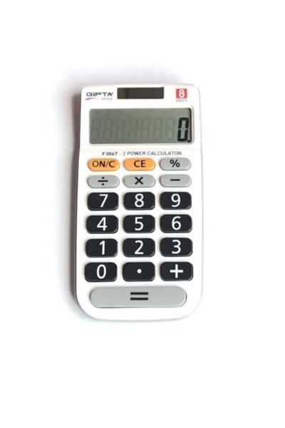 Gıpta F3047 Hesap Makinesi 8 Haneli - Beyaz