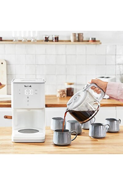 TEFAL Cm693110 Dijital Ekranlı Filtre Kahve Makinesi Beyaz Yeni