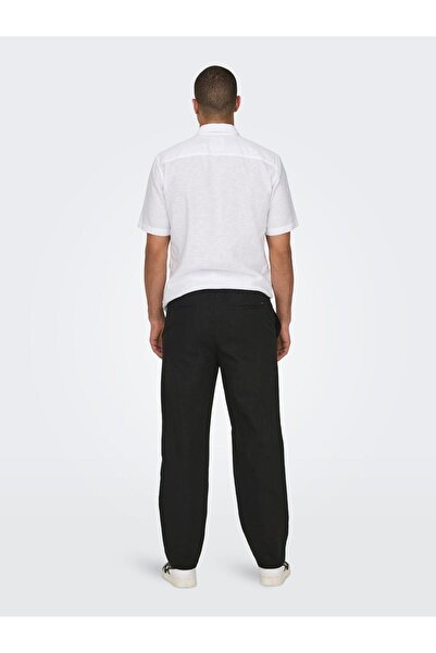 Only & Sons Men's Loose Cut Linen Trousers -22028267