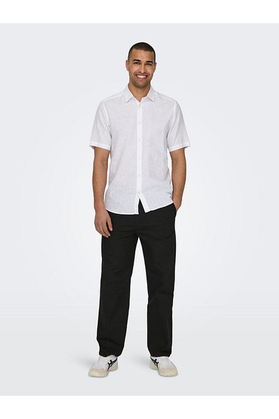 Only & Sons Men's Loose Cut Linen Trousers -22028267