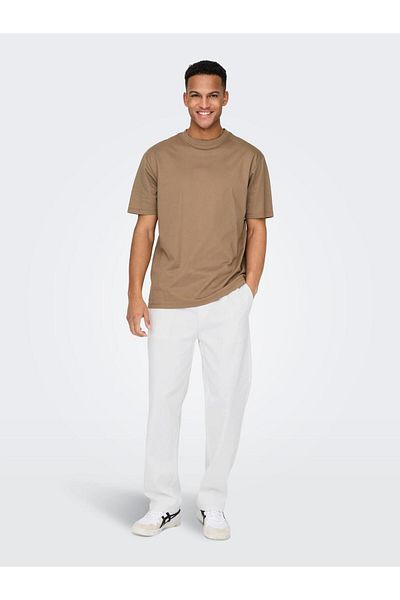 Only & Sons Men's Loose Cut Linen Trousers -22028267