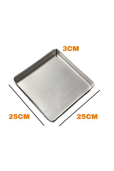 Banxtre Aluminum Square Tray Baklava-Button-Cookie Baking Tray 25X25 CM (3 Pieces)