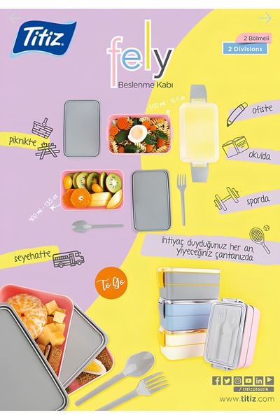 Titiz 2-Tier Food and Nutrition Storage Set