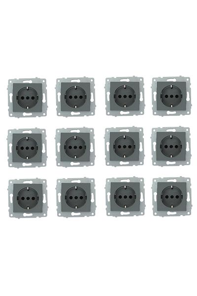 OVİVO Ovivo Grano Smoked Grounded Socket 12 Pack Frameless (Mechanism)