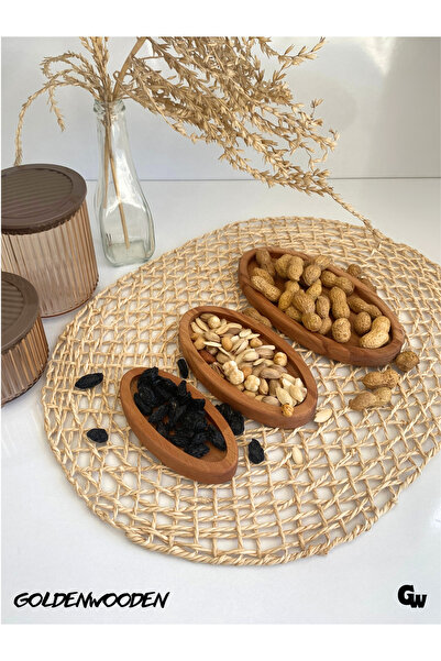 GOLDENWOODEN Φυσικά ξύλινα πιάτα σνακ - Οβάλ πιάτα παρουσίασης (οξιά/δρυς) Σε...