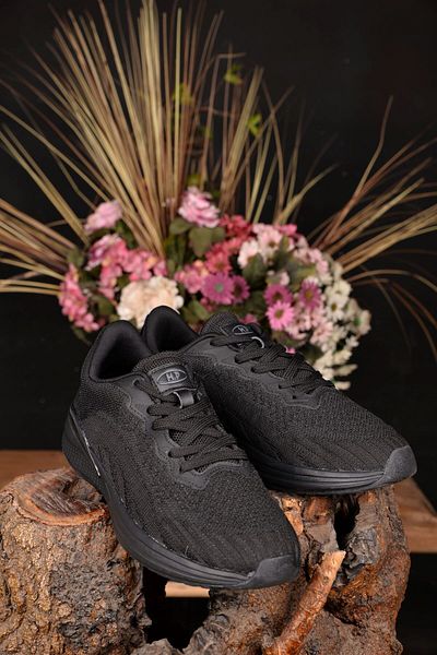 M.P. Men's Black Summer Anti-Sweat Breathable Orthopedic Anti-Slip Sole Lightweight Comfortable Style Sports Shoes