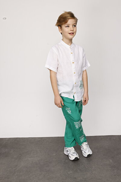 JENA Детски ленен панталон с античен мотив