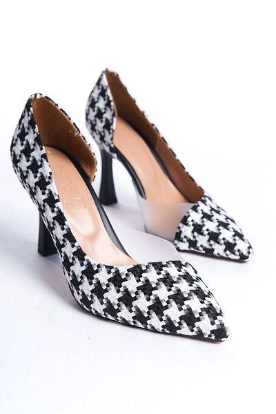 NEW ANGEL 853 Women's Heeled Transparent Detailed Stiletto Shoes