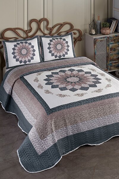 ŞENER HOME Cover Gloria Brown Double Quilted Bedspread